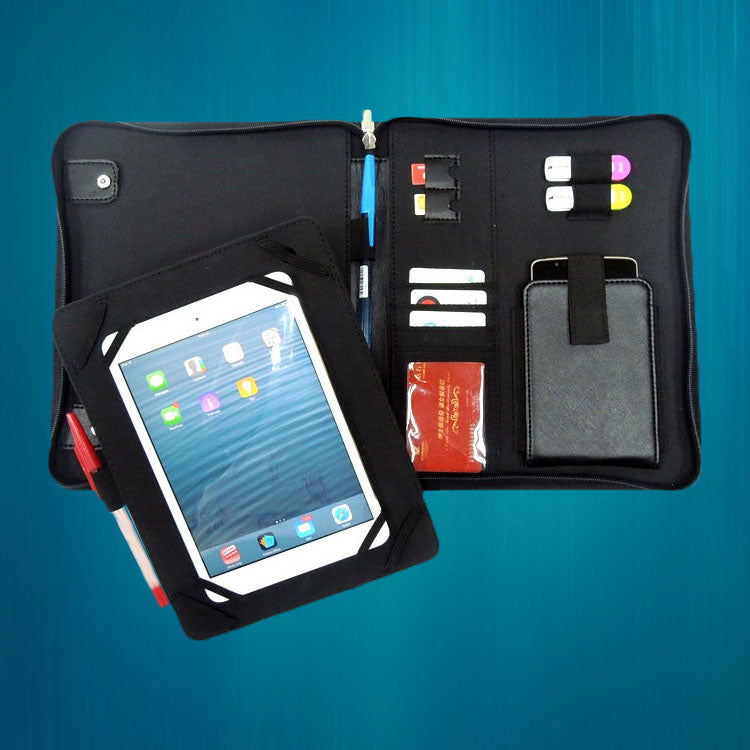 11911 Imitative Leather Removable Tablet Zip Holder