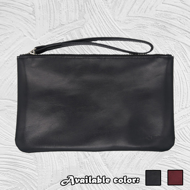 11961 Emma - Leather Zip Wristlet Pouch