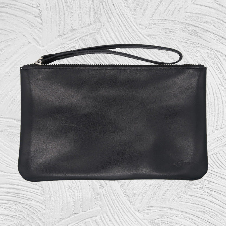 11961 Emma - Leather Zip Wristlet Pouch