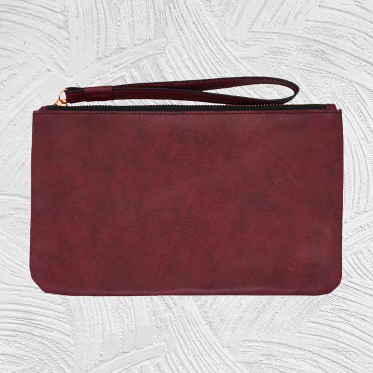 11961 Emma - Leather Zip Wristlet Pouch