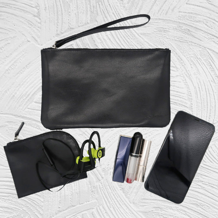 11961 Emma - Leather Zip Wristlet Pouch