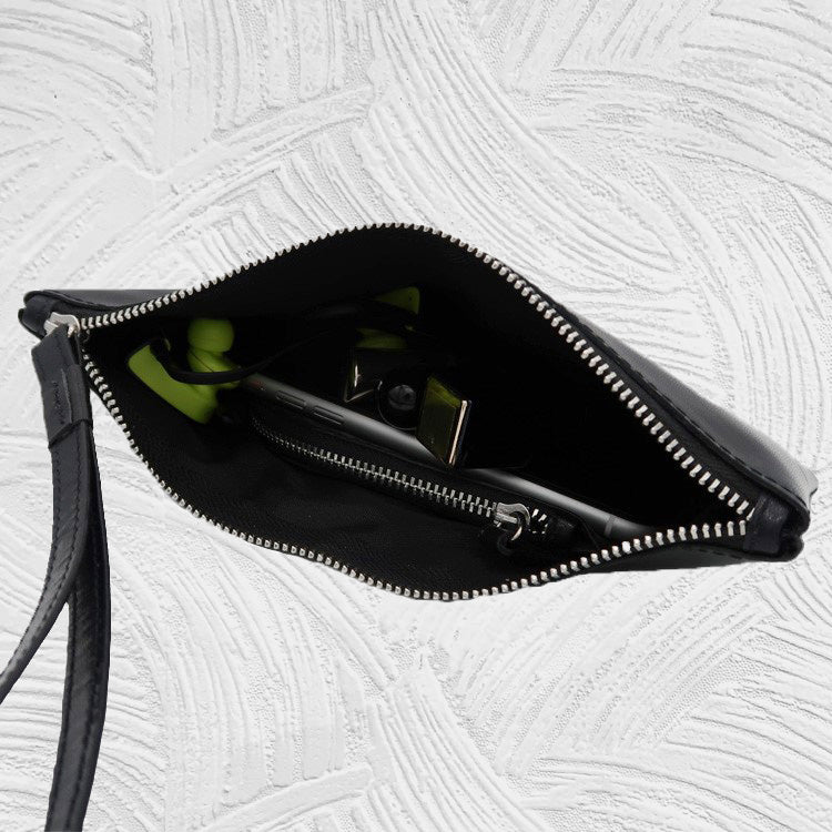 11961 Emma - Leather Zip Wristlet Pouch