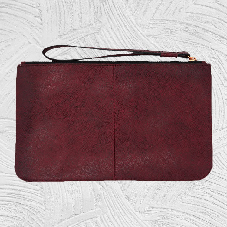 11961 Emma - Leather Zip Wristlet Pouch