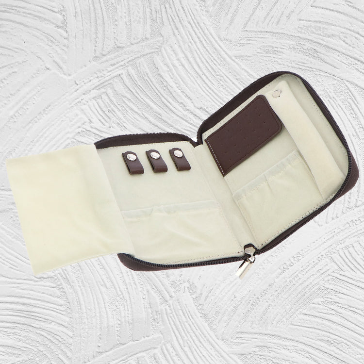 12094 Imitative Leather Jewelry Storage Zipper Bag