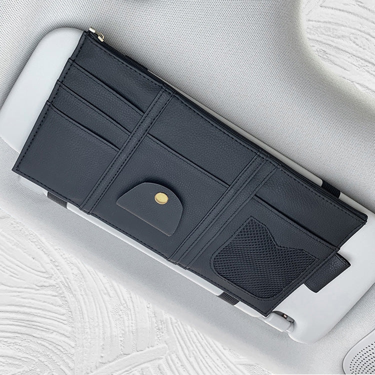 12146 Imitative Leather Car Sun Visor Organizer