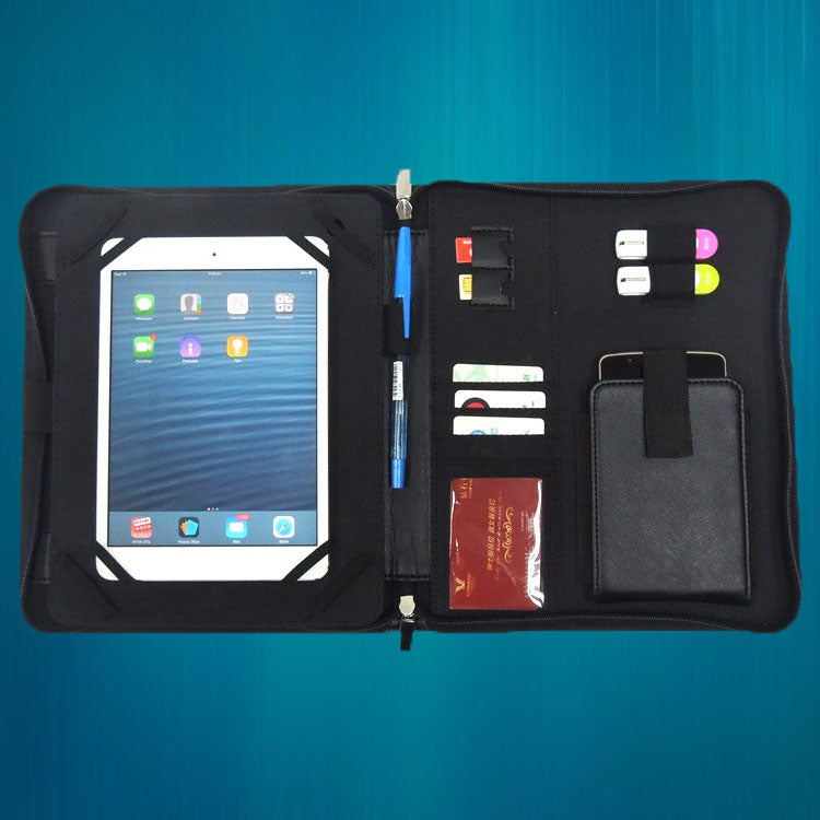 11911 Imitative Leather Removable Tablet Zip Holder