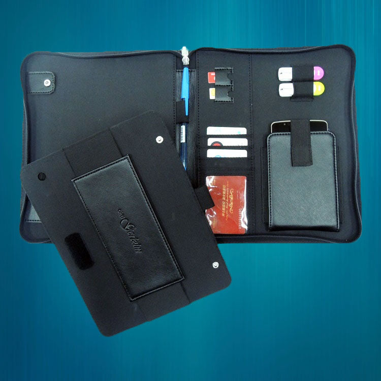 11911 Imitative Leather Removable Tablet Zip Holder