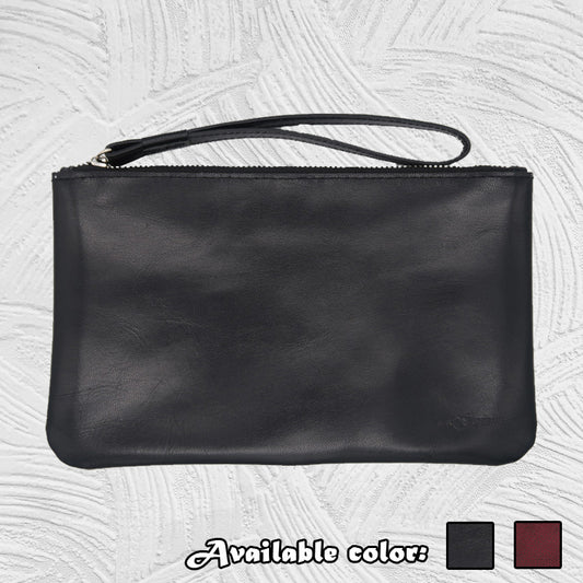 11961 Emma - Leather Zip Wristlet Pouch