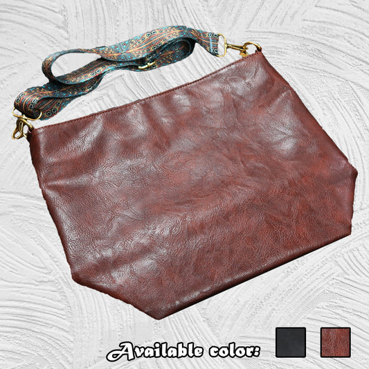 12264 Fashionable Imitative Leather Crossbody Bag